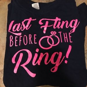 Last Fling Before Ring Bachelorette shirt sz L